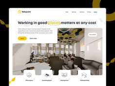 the website is designed to look like it has been created for an office space with furniture and