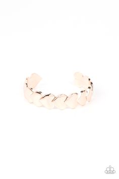 Oversized rose gold hearts delicately overlap around the wrist, stacking into a flirtatious cuff.

 Sold as one individual bracelet. Rose Gold Cuff Bracelet, Gold Heart Bracelet, Gold Hearts, Independent Consultant, New Accessories, Rose Gold Heart, Gold Bracelet Cuff, Gold Cuffs, Paparazzi Accessories