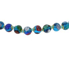 Add a touch of classic Venetian style to your outfit with this elegant Murano millefiori necklace. Centuries-old Murano glass technique perfected by Italian master craftsmen is used to create colorful mosaic effect that is fun and trendy, yet classic and timeless. This is a unique necklace that will add Venetian chic to your jewelry collection and will brighten up your look and your day. Measurements: Each necklace measures 24 inches in length and comes with an attractive velvet pouch and a cert Elegant Multicolor Glass Beaded Necklace, Elegant Multicolor Glass Beaded Necklaces, Adjustable Multicolor Necklace For Formal Occasions, Multicolor Round Glass Necklace, Elegant Multicolor Glass Necklaces, Formal Blue Glass Jewelry, Multicolor Murano Glass Round Necklace, Elegant Turquoise Glass Jewelry, Elegant Turquoise Glass Beaded Necklace