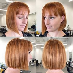 46 Trendy Blunt Bob with Bangs to Inspire Your Next Chop Short Straight Bob With Fringe, Mid Length Bob With Fringe, Mid Length Bob With Bangs, Blond Bobs, Hair Retro