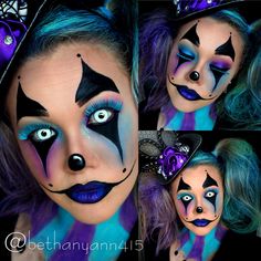 Carnival Clown Costume Women, Clown Mouth Makeup, Scary Clown Makeup For Kids, Creepy Clown Makeup For Kids, Red And Blue Clown Makeup, Clown Makeup Purple, Spooky Clown Makeup, Creepy Clown Makeup Women, Clown Makeup Women