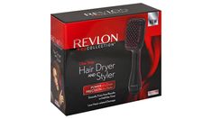 Model RVDR5212. New. Power of a dryer. Precision of a styler. Smooth, frizz-free results in half the time (Versus drying and styling separately.). Less heat-related damage. 3-year limited warranty. Dries, smooths and styles hair. Less Time: Large paddle design dries and smooths hair quickly; Ionic Technology for faster drying and shine. Less Damage: Dries and styles in one step for less heat damage. Easy to Use: Styles back of hair with ease. Lightweight design. Tangle-Free Bristles: Cushioned for comfort. For styling tips visit us on: www.revlonhairtools.com. For product information, visit us at www.revlonhairtools.com or www.revlon.com. The product you buy may differ slightly from the one shown on this carton due to continuing product improvements. ETL listed - Intertek. Made in China. | Hair Dryer Styler, Smoothing Hair, Hair Drying, Paddle Brush, The One Show, Heat Damage, Frizz Free, Smooth Hair, Styling Tips