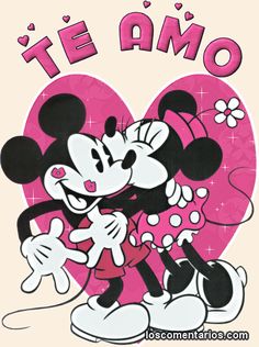 an image of mickey mouse with the words te amo