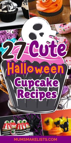 Images of Halloween cupcakes decorated with cute and creepy Halloween icing and decorations Halloween Brownie Cupcakes, Halloween Deserts Cupcakes, Spooky Cupcakes Scary Halloween, Easy Halloween Cupcakes Ideas, Fun Halloween Cupcakes, Halloween Baking Ideas Cupcakes, Scary Halloween Cupcakes, Easy Cupcake Decorating Ideas Simple, Mini Halloween Cupcakes