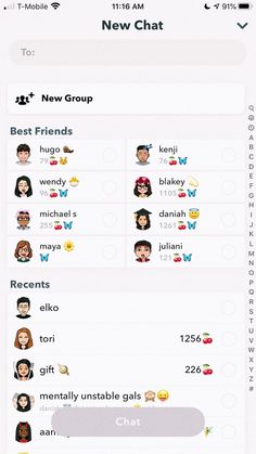 an iphone screen showing the new chats for friends and family members on their cell phones