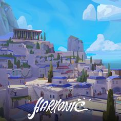 the title art for harronic, an interactive video game about ancient greek architecture