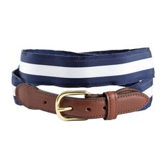 Handcrafted in the USA, this fashionable belt features genuine premium full aniline domed leather and a solid, brass buckle. Colorful Table Setting, Nice Belts, Belt Accessories, Brass Buckle, Perfect Party, Mens Belts, Navy White, Leather Material, Navy And White