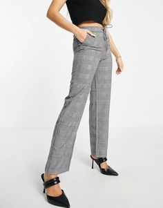 Vero Moda wide leg pants in gray check | ASOS Leg Pants, Parachute Pants, Wide Leg Pants, Asos, Wide Leg, Grey, Pants, Trousers