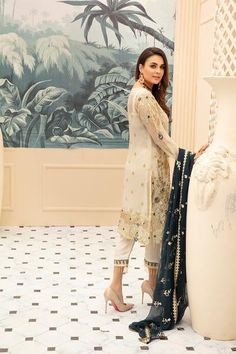 Eid Chiffon Outfit for Women Backside View Nameera By Farooq, Chiffon Outfit, Dresses Pakistani, Eid Dress, Eid Outfit, Outfit For Women, Chiffon Dresses, Eid Dresses, Chiffon Collection