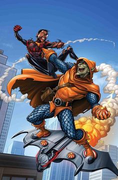 Miles Morales vs Hobgoblin Patrick Brown Art, Patrick Brown, Rogue Comics, Batman Marvel, Venom Spiderman, Spiderman Deadpool, Spiderman Miles Morales, Spiderman Miles