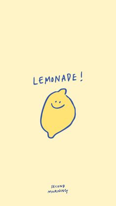 a yellow lemon with the words lemonade written on it's face and smiling