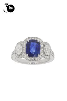 2.35 CTS Blue Sapphire and 1.21 CTS White Diamond Platinum Ring. Measures approximately 1.00"L X 0.84��� W and has a finished under-gallery. Ring comes with a GCAL Lab Report indicating Excellent Craftsmanship. Lab Report, Platinum Diamond Rings, Platinum Ring, White Diamond, Blue Sapphire, Platinum, Sapphire, Lab, Ring