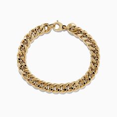 14K Yellow Gold Hollow Curb Chain Bracelet 7.5" Luxury Hallmarked Yellow Gold Chain Bracelet, 14k Yellow Gold Chain Link Bracelet, Everyday Yellow Gold Cuban Link Bracelets, Classic Cuban Link Gold Chain Bracelet For Everyday, Classic Tarnish-resistant Chain Link Bracelet, Everyday 14k Gold Cuban Link Chain Bracelet, Everyday Gold-plated Cuban Link Bracelet, Everyday Gold Plated Cuban Link Bracelet, Everyday Yellow Gold Cuban Link Bracelet