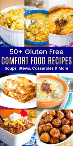 the ultimate comfort food recipe collection includes soups, casseroles and more with text overlay