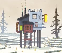 Minecraft Solar Panel, Minecraft Tall House, Minecraft Industrial House, Minecraft Apocalypse Base, Minecraft Trailer Park, Post Apocalyptic Minecraft, Post Apocalyptic Minecraft Builds, Minecraft Copper House, Minecraft Factory Build