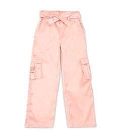 From Tractr&#x2C; these pants feature:Pull-on stylingPaperbag waist with tie accentCargo pocketsCotton/rayon/Lycra® spandexMachine wash/tumble dryImported. Satin Cargo Pants, Dillard's, Cargo Pants, Leggings, Satin, Pants, Trousers