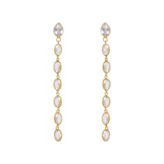 Add to your designer jewellery collection with these delicate oval crystal drop earrings. Handcrafted from luxurious 22ct Gold vermeil-plated Sterling Silver and cubic zirconia these divine oval crystal drops are the lightweight designer earrings that are sure to make a feminine statement - perfect for gifts for her or when wanting to make a statement with jewellery. To clean wipe with a soft cloth. Designer Wedding Shoes, Designers Jewelry Collection, Rose Shoes, Long Drop Earrings, Designer Jewellery, Crystal Drop Earrings, Crystal Drop, Metal Earrings, Gold Drop Earrings