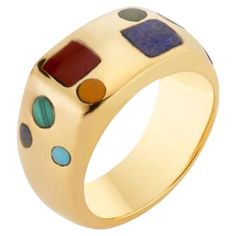 Mosaic Inlay, Geometric Sculpture, Art Classique, Jewelry Companies, Signet Ring, Clean Lines, Gold Vermeil, Everyday Life, Jade