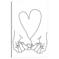 two hands holding each other's fingers with a heart in the middle, on a white background