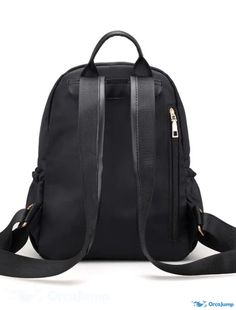 OrcaJump - Womens Oxford Solid Color Large Capacity School Commuter Daily Zipper Backpack - Black Black Softback Backpack With Zipper Closure, Black Softback Backpack With Zipper Pocket, Outdoor Black Softback Backpack, Black Backpack, Womens Oxfords, Oxford, Solid Color, Backpacks, Zipper