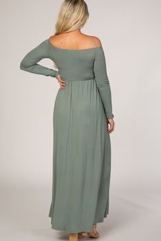 https://www.pinkblushmaternity.com/p-60658-sage-off-shoulder-long-sleeve-maternity-maxi-dress.aspx?DepartmentID=1 Sage Green Maternity Dress, Maternity Shower Dress, Short Dress White, Shower Outfits, Athleisure Dress, Maternity Maxi Dress, Matching Sets Outfit, Maternity Maxi, Shower Dresses