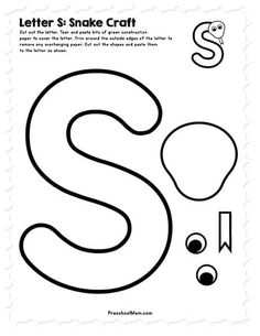 the letter s is for snake craft and it's instructions to make it easy