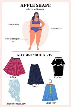 How to Choose Skirts for the Apple Body Shape - Fashion for Your Body Type Skirt For Apple Shape Body Types, Apple Shape Swimwear