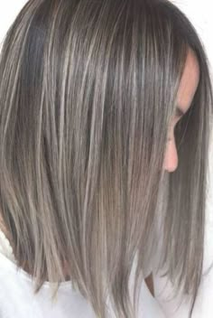 Grey Balayage, Highlights Silver, Gray Highlights, Gray Balayage, Colored Hair Tips, Ash Blonde Balayage, Ash Brown Hair, Going Grey