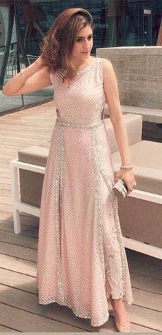 Stylish Pink Indo-western Georgette Gown in - Gowns - FashionVibes Partywear Western Outfits, Pastel Salwar Suit Party Wear, Pant Style Suits Indian Party Wear, Pastel Suits Indian, Pastel Salwar Suit, Pink Suits Women Indian, Pastel Indian Outfits, Partywear Dresses Indian, Pink Indian Outfit