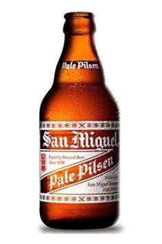 a bottle of san miguel pale ale beer