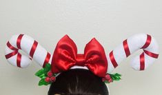 A beautiful handmade Candy Cane headband. Choose any style of Bow you would like. Candy Cane Headband, Handmade Candy, Crown Hat, Crown Headband, Wedding Basket, Barrettes, Lancaster, Candy Cane, Accessory Gift