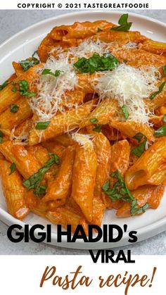 GIGI HADID’S VIRAL PASTA RECIPE (WITHOUT THE VODKA) Gigi Hadid Pasta Recipe, Hadid Pasta Recipe, Dinner Today, Pasta Sauce Recipes, Healthy Pastas, Pasta Recipe