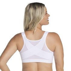 PRICES MAY VARY. 90% Polyamide, 10% Elastane Imported Hook and Eye closure POSTURE CORRECTOR BRA - These incredible bras for women gives you back smoothing support and offers a gentle minimizing effect. It features criss-cross PowerSlim firm compression fabric bands to improve your posture and provides support while the high-coverage underarm design streamlines your silhouette. FRONT CLOSURE - Full coverage bras for women with adjustable 2-level, 6-row front hook closure for easy wear and a perf Posture Corrector Bra, Neck And Shoulder Pain, Posture Corrector, Compression Fabric, Full Coverage Bra, Everyday Bra, Back Support, Wireless Bra, Womens Bras