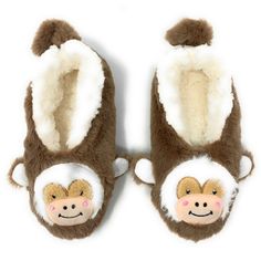 Let's Monkey Sherpa Slippers for Kids Monkey Slippers, Funny Slippers, Monkey Face, Animal Slippers, Monkey Plush, Pig Lovers, Kids Slippers, Monkey Business, Cute Monkey