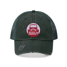 Upstate Cruisers - South Carolina based Land Cruiser club presents their club logo embroidered onto a distressed trucker hat. The Unisex Trucker Cap will be the envy of your picnic, festival or tailgate party. A breathable mesh backing and herringbone cotton front give this hat a rugged look, while the pre-curved fray visor and unstructured crown guarantee a perfect natural fit from the moment you put it on your head. .: 100% Cotton front .: 100% Polyester mesh back .: Unstructured, 6-panel, low Club Logo, Rugged Look, Tailgate Party, Land Cruiser, Logo Embroidered, Trucker Cap, South Carolina, Herringbone, Trucker Hat