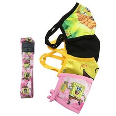 Smiles are contagious. Theres no better and iconic smile like Spongebob's. > Set Includes: (1) Kids Spongebob Squarepants Reusable Face Masks 3 Pack Smiles & Krabby Patties & (1) Girls Spongebob Squarepants Reusable Face Mask Pink w/ Removable Strap. > Includes 4 Masks and 1 Strap in the set. > Designs include: (1) Yellow with graphic print of Spongebob's smile, (1) Black/Green With Spongebob smiling riding krabby patties, (1) Black/Yellow Blank Design, & (1) Pink with graphic print of Spongebob Spongebob Smiling, Spongebob Dancing, Set Designs, 1 Girl, Spongebob Squarepants, Neck Strap, Cloth Bags, Black N Yellow, Black Green