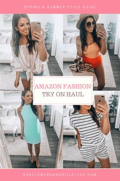 April Amazon Fashion Haul - Sunflowers and Stilettos Amazon Influencer Outfits 2023, Wrap Over Dress, Full Coverage Swimsuit, Summer Style Guide, Cupshe Swimsuits, Wearing Color