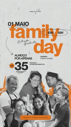 an advertisement for a family day with people smiling