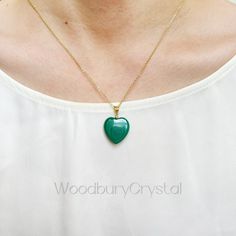 This beautiful Natural Malachite Stone heart pendant necklace is made from natural, genuine stone. This necklace is a great addition to any jewelry collection, and would make a lovely gift for that special someone. Details: *Dainty Natural malachite heart pendants size around 2cm *Chain option *14k solid gold plated *18k solid gold plated *White gold plated *Rose gold plated *925 Sterling silver *14k gold plated 925 Sterling silver *18k gold plated 925 Sterling silver *Rose gold plated 925 Sterl Emerald Heart Pendant Necklace As A Gift, Emerald Heart Gemstone Necklace, Heart-shaped Emerald Gemstone Necklace, Emerald Heart Shaped Gemstone Necklace, Heart Cut Emerald Necklace For Gift, Heart-shaped Emerald Necklaces As A Gift, Heart Shaped Emerald Necklace As A Gift, Heart-shaped Emerald Necklace As A Gift, Heart-shaped Emerald Necklace For Gift