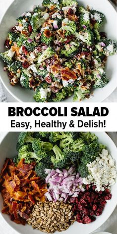 broccoli salad with bacon, healthy and delish