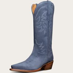 Annie Tecovas, Tecovas Boots Women, Snip Toe Cowgirl Boots, Tall Cowgirl Boots, Beer Coozie, Blue Cowboy Boots, Suede Cowboy Boots, Womens Cowgirl Boots