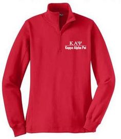 Kappa Alpha Psi Fraternity, Incorporated 1/4 Zip Performance Pullover. The pullover has the Greek letters and name embroidered on the upper left chest. 7 oz.(US) 12 oz.(CA), 100% filament polyester Wicking management & anti-microbial properties Self fabric lined collar Rolled forward shoulder Contrast Charcoal back neck tape 1/4 coil zipper with zipper garage Double needle stitching at shoulder, armhole, waistband and cuffs Self-fabric cuffs and waistband Side seams Monogram Pullover, Delta Girl, Kappa Alpha Psi, Monogram Sweatshirt, Marley Lilly, Purple Sweatshirt, Delta Sigma Theta, Fabric Cuff, Monogram Styles