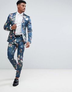 Floral Suit Men, Mens Floral Blazer, Floral Suit, Printed Suit, Mode Costume, Indian Men Fashion, Cheap Mens Fashion, Mens Fashion Smart