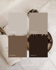 the color scheme is brown and white, with some grays in shades that match