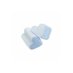 two blue and white heart shaped pads