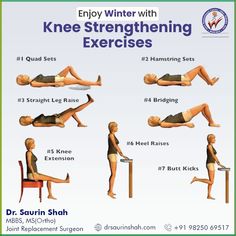 the poster shows how to do knee stretching exercises