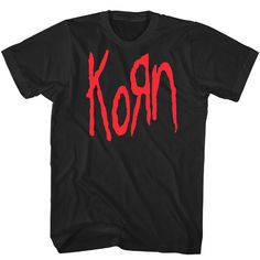 PRICES MAY VARY. Rock your look in Korn apparel! Elevate your style with comfortable and cool designs inspired by the epic nu-metal band. Mosh on and make a statement YEP, IT'S OFFICIAL! Our cool graphic t shirts are 100% authentic and officially licensed. These super comfy tees are designed and printed in the USA by 2Bhip, a leader in high-quality retro, vintage style apparel since 1994 HIGH QUALITY CLOTHES, COMFY & COOL 100% cotton soft short sleeve, crewneck, t shirt for men, women, unisex. P Black And Red Graphic Tee, Korn Logo, Korn Shirt, Clothes Comfy, Pump Up The Volume, Emo Shirts, Emo Clothes, Wink Wink, Cool Graphic Tees