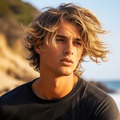 Relaxed Surfer Waves Surf Hair Styles, Boys Surfer Haircut, Shaggy Haircuts For Boys, Long Messy Hair, Messy Hair Boy, Teen Haircuts, Medium Shaggy Hairstyles, Teen Boy Haircut, Soccer Hair