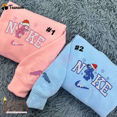 Stitch And Angel Couple Christmas Disney Nike Embroidered Sweatshirts Cute Matching Christmas Gifts, Disney Santa Stitch, Cute Christmas Stitch Disney, Embroidered Disney Christmas Sweater, Disney Christmas Stitch, Christmas Disney Stitch, Christmas Tree Stitch Disney, Disneyland Fits, Angel Couple