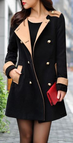 Vogue British, Walking Down The Street, Outwear Jackets, Coat Black, Warm Coat, Mode Inspiration, British Style, Black Coat, Coat Dress